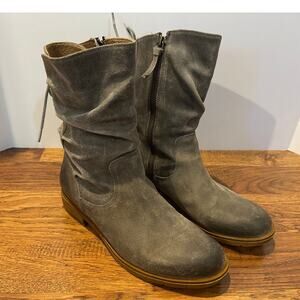 Sofft Sharnell Leather Water Resistant Mid-Calf Boots Gray Size 9 Comfortable